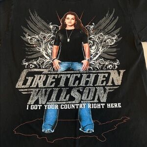 Gretchen Wilson Tour Graphic TShirt Black Size Small